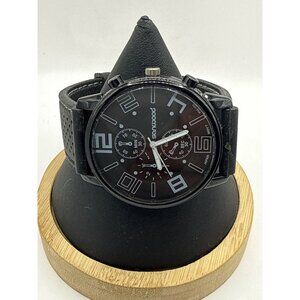 Sanwood KM-106 Men’s Sport Chronograph Watch Black Quartz Silicone